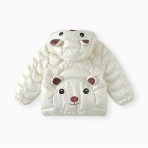 Patpat Baby Winter Jacket Coats Cream Puffer Padded  Bear Ears Hoods Jacket Coat